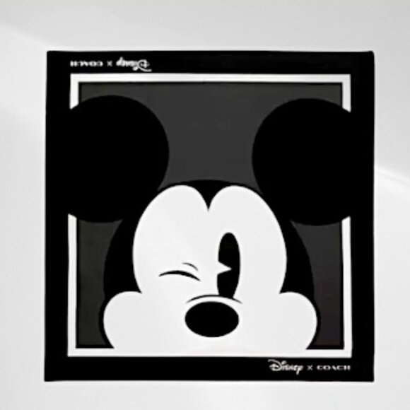 🆕 Coach x Disney🧣 Mickey Mouse Silk Bandana - Picture 1 of 3
